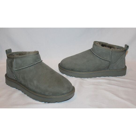 NEW 100% Authentic UGG Classic Ultra Mini Womens Winter Ankle Boots Moss Green - Picture 3 of 8